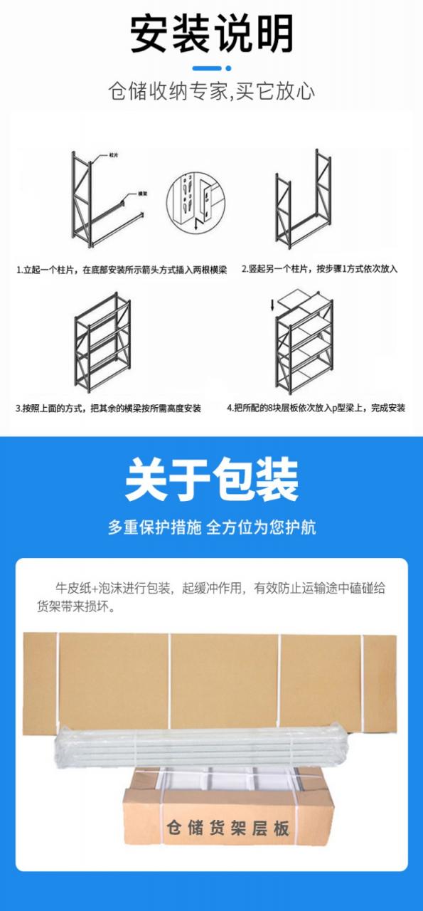 蝴蝶孔中型层板货架 仓储货架设备-第9张 第9张